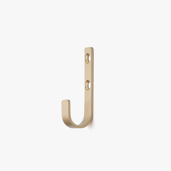 J - Brushed Brass Wall Hook - Brass Wall Hook