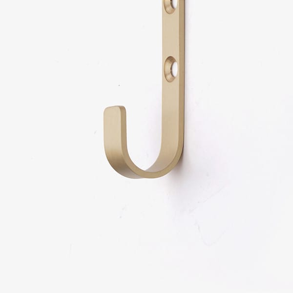 J - Brushed Brass Wall Hook - Brass Wall Hook