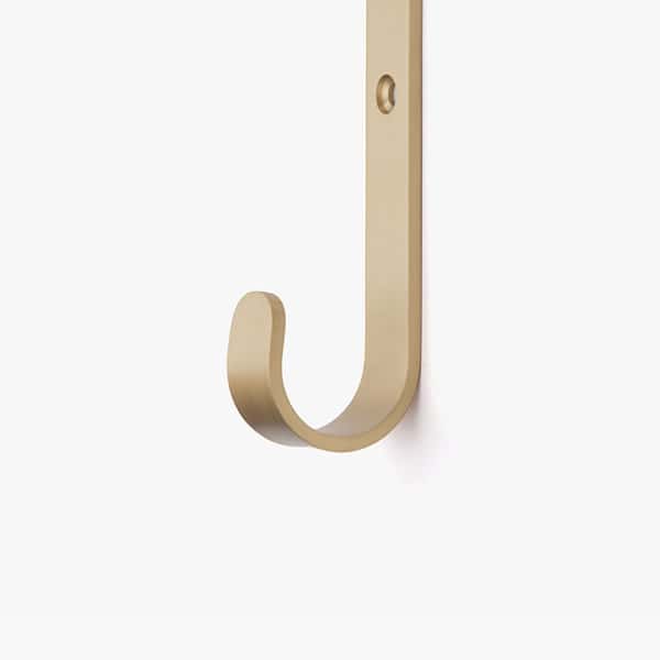 J - Brushed Brass Wall Hook - Brass Wall Hook