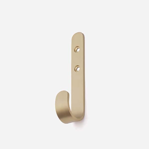 J - Brushed Brass Wall Hook - Brass Wall Hook