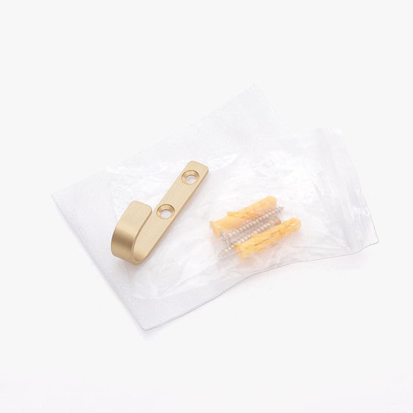 J - Brushed Brass Wall Hook - Brass Wall Hook