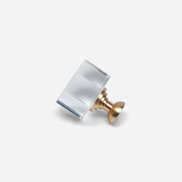 Glass and Brass Hex Knob - Glass and Brass Hex Knob