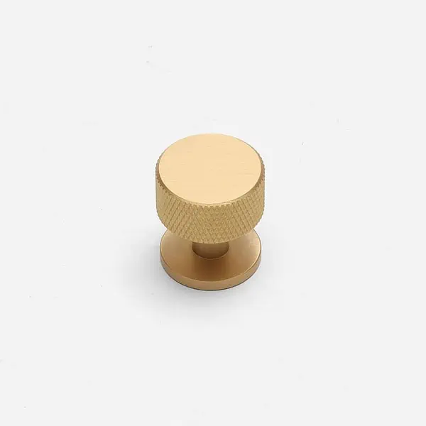 Lismore - Knurled Brushed Brass Knob - Knurled Brushed Brass Knob