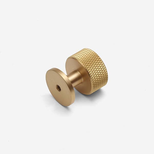 Lismore - Knurled Brushed Brass Knob - Knurled Brushed Brass Knob