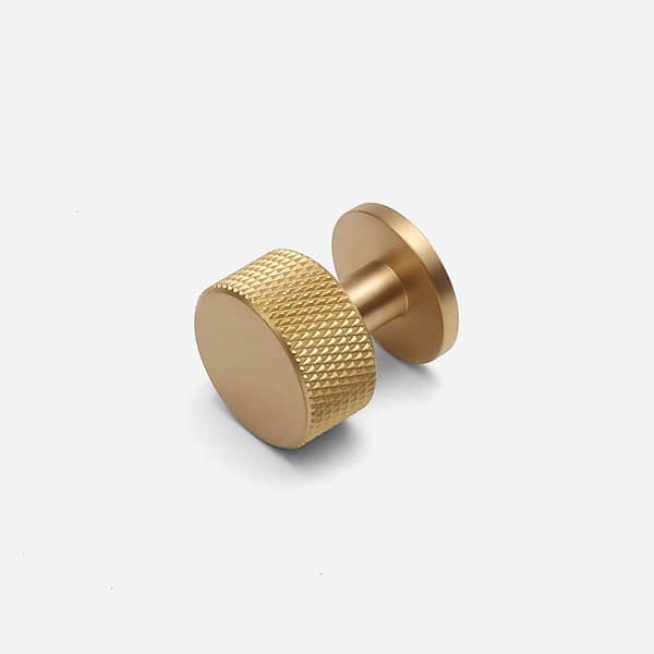 Lismore - Knurled Brushed Brass Knob - Knurled Brushed Brass Knob
