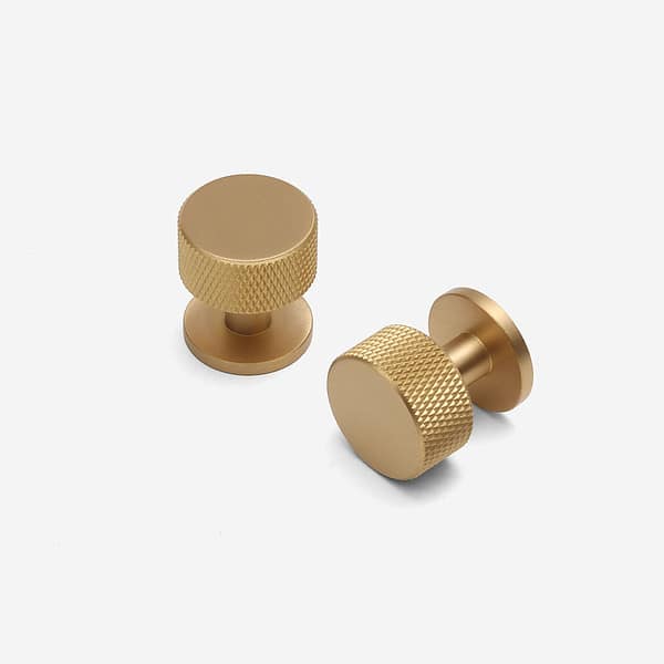 Lismore - Knurled Brushed Brass Knob - Knurled Brushed Brass Knob