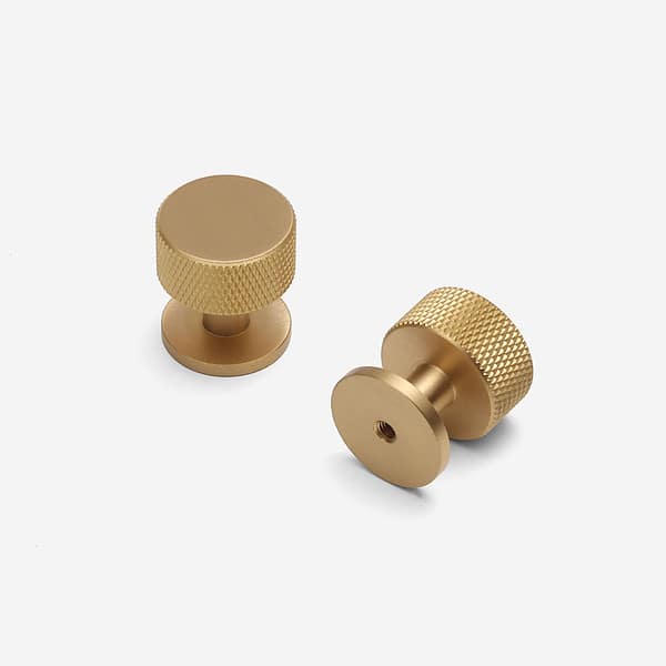 Lismore - Knurled Brushed Brass Knob - Knurled Brushed Brass Knob