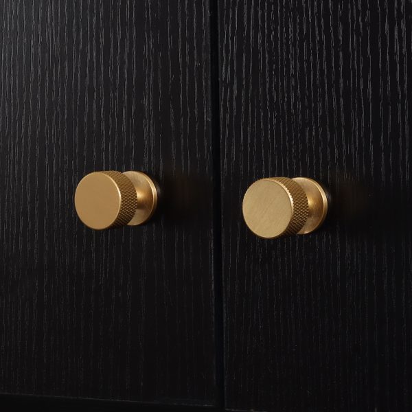 Lismore - Knurled Brushed Brass Knob - Knurled Brushed Brass Knob
