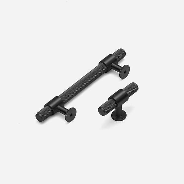 Lismore - Knurled Matte Black Brass Handle - Matte Black Brass Handle