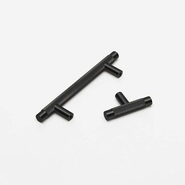 Filby - Knurled Matte Black Brass Pull - Matte Black Brass Pull