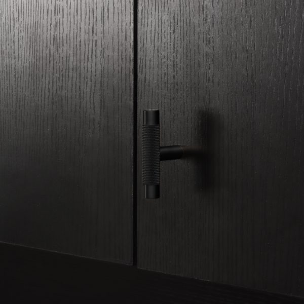 Filby - Knurled Matte Black Brass Pull - Matte Black Brass Pull