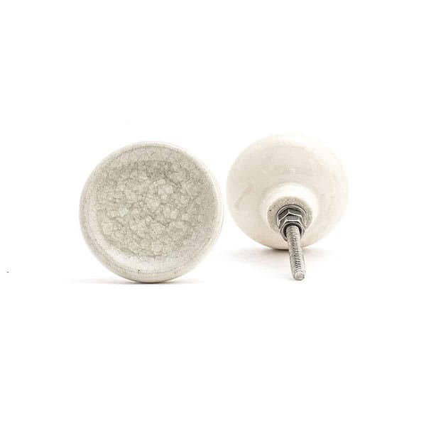 Concave Crackled Glass Knob - Concave Crackled Glass Knob