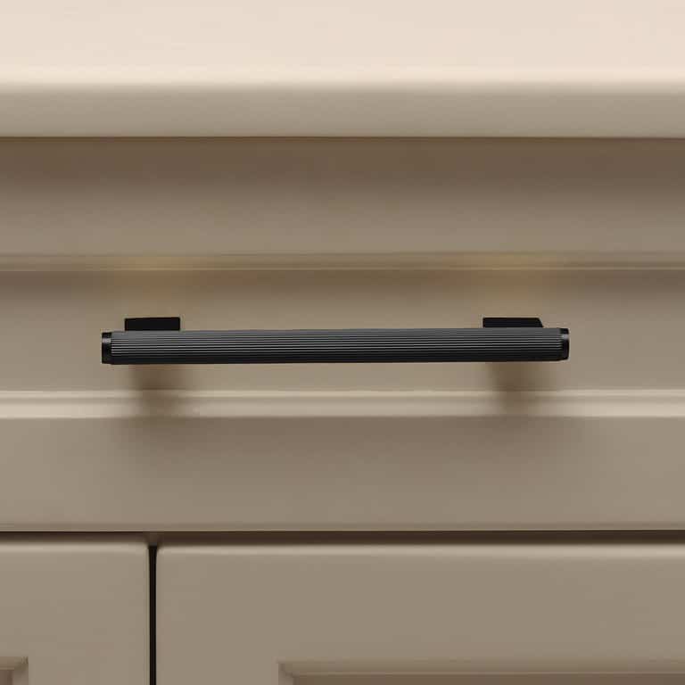 Smart 33 Genoa - Knurled Matte Black Brass Handle - Architectural Hardware - Knurled Matte Black Brass Handle