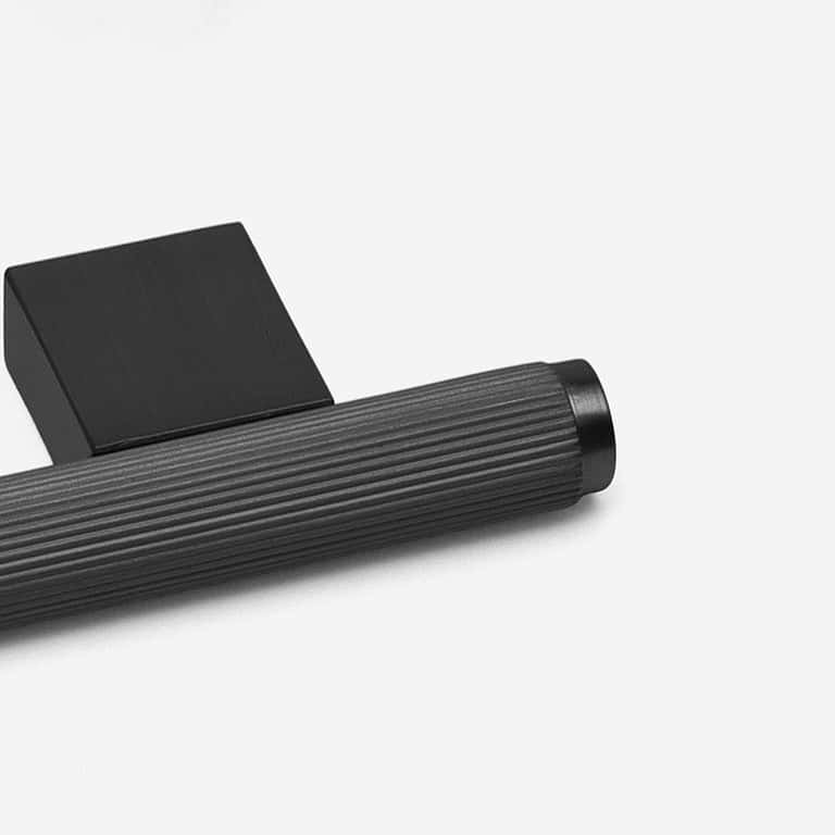 Smart 28 Genoa - Knurled Matte Black Brass T-Bar Pull - Architectural Hardware - Knurled Matte Black Brass T-Bar Pull