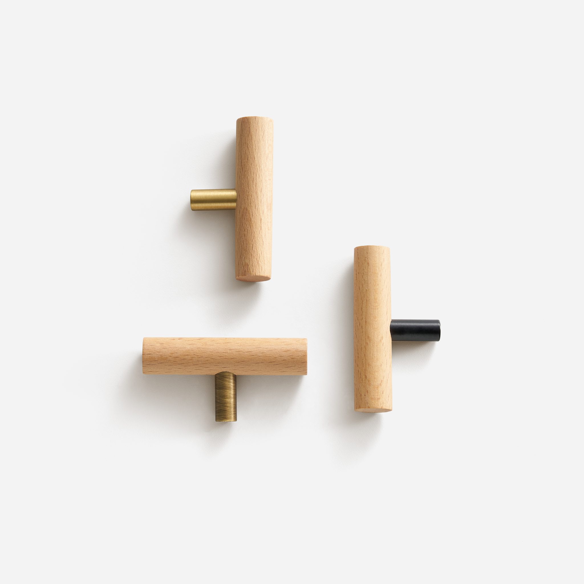 Torgny - Beech Wood and Matte Brass Pull - Architectural Hardware - Matte Brass