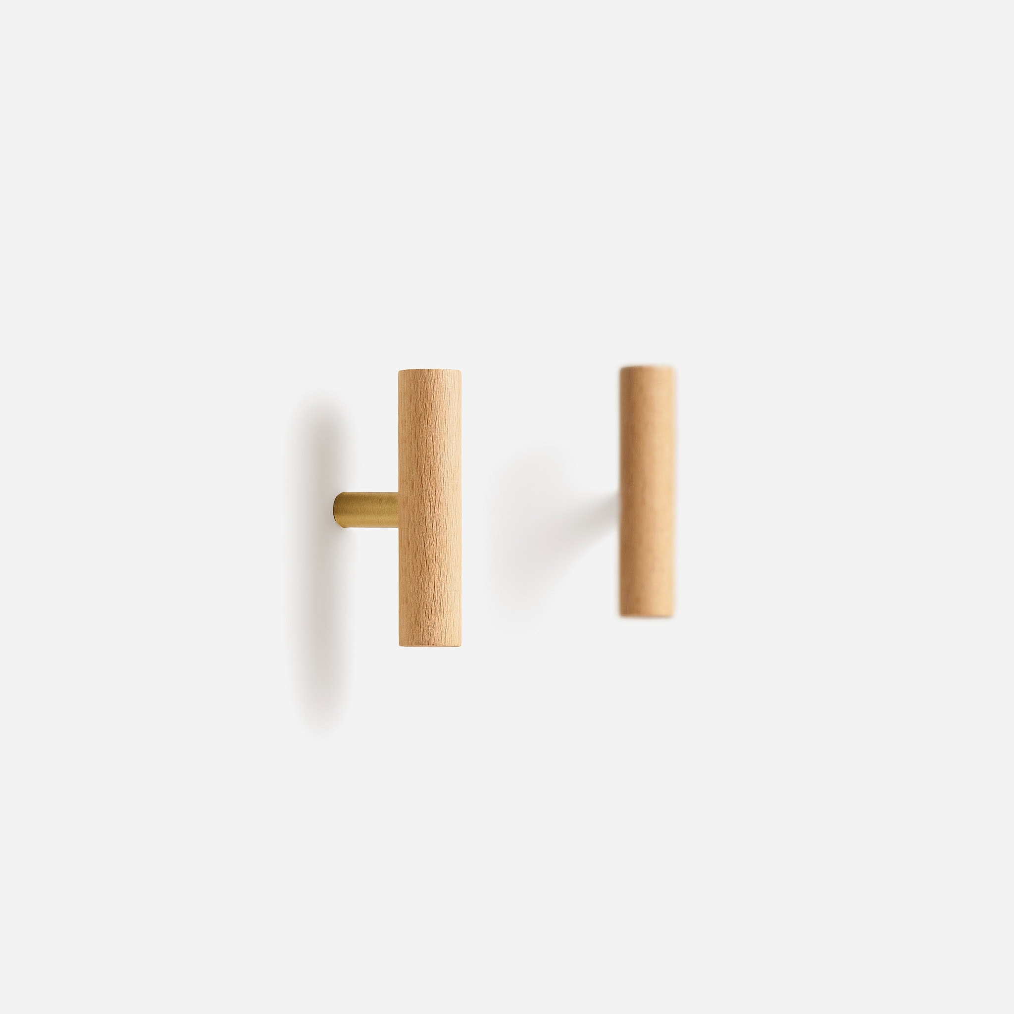Torgny - Beech Wood and Matte Brass Pull - Architectural Hardware - Matte Brass