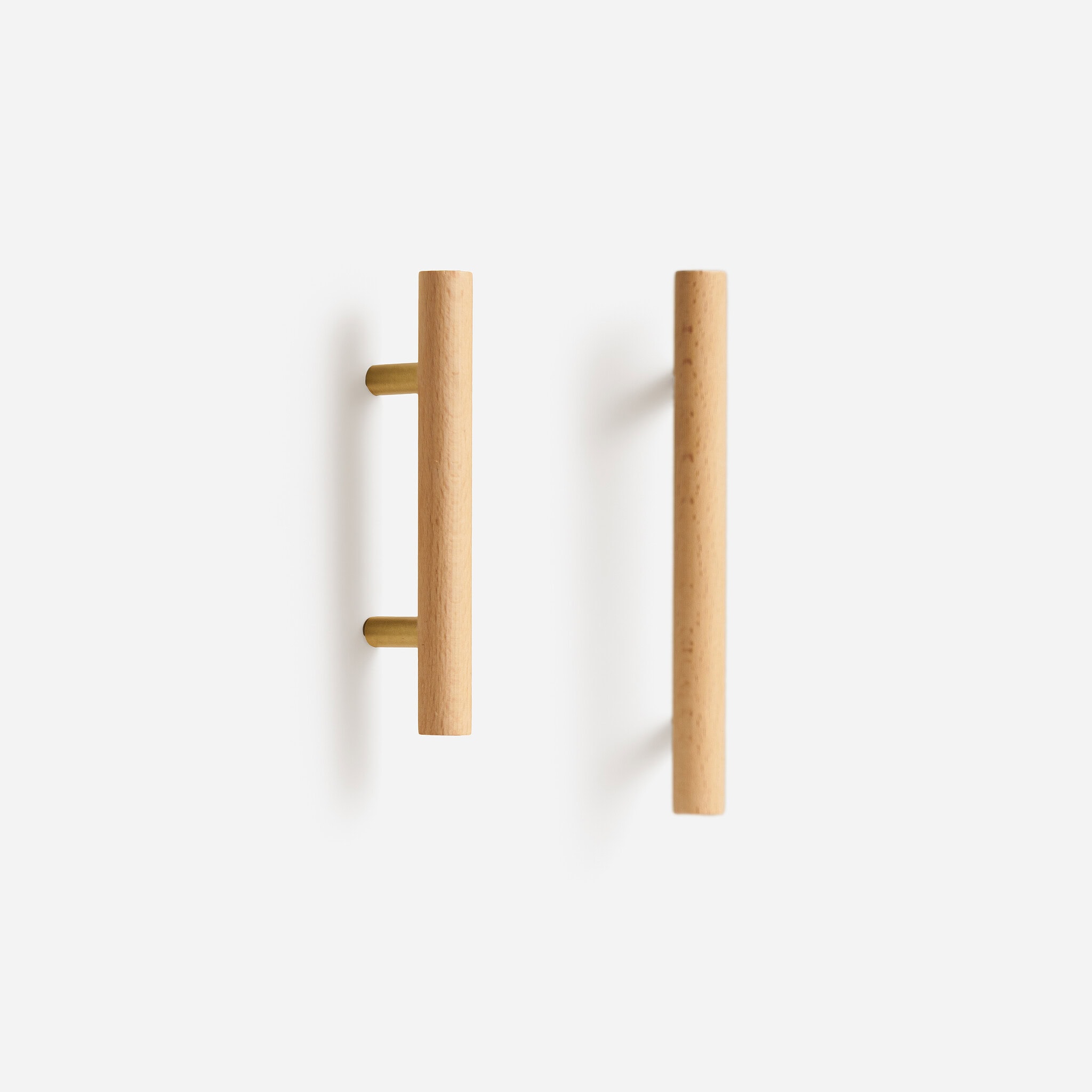 Torgny - Beech Wood and Matte Brass Handle - Architectural Hardware - Matte Brass