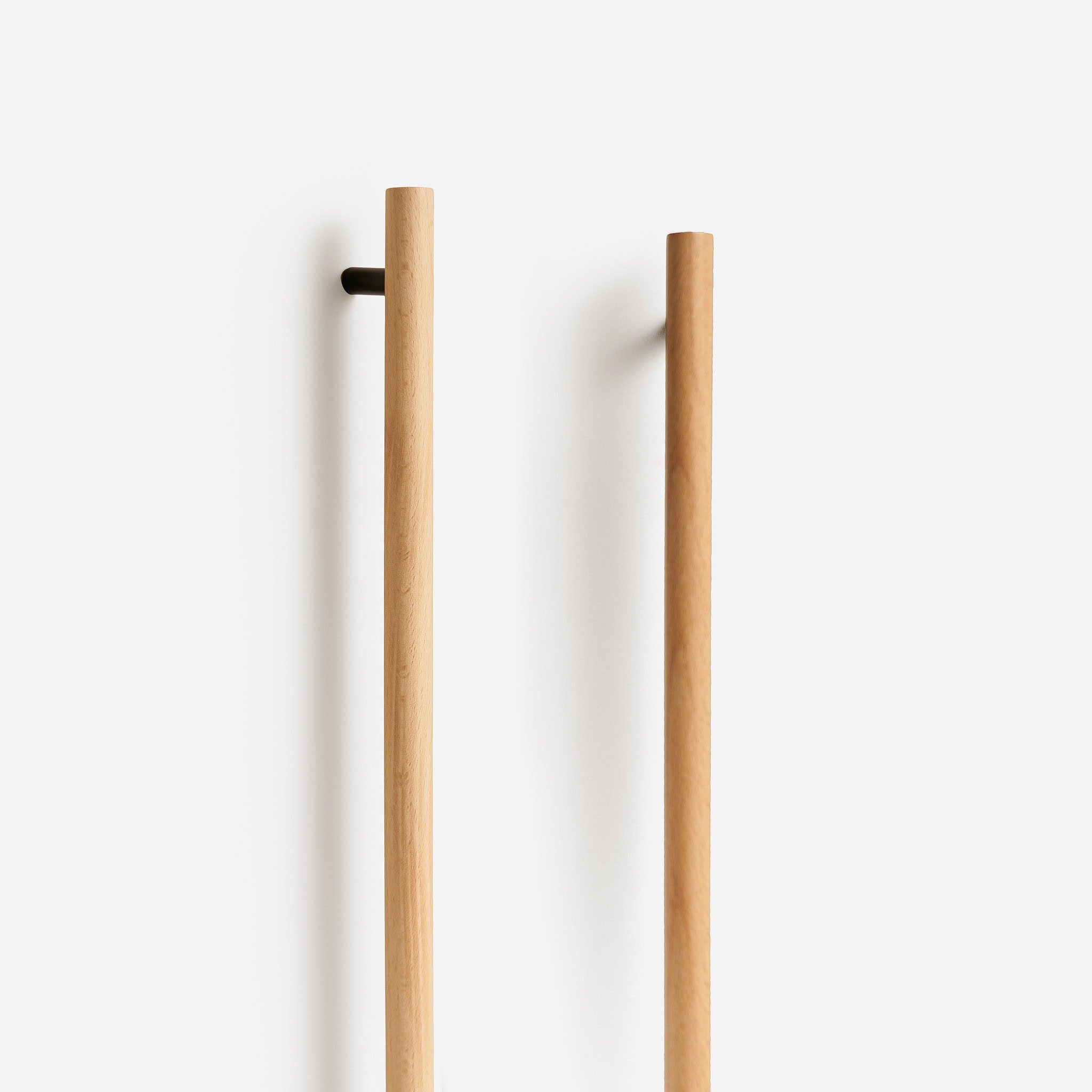 Torgny - Beech Wood and Matte Black  Brass Handle - Architectural Hardware - Matte Black