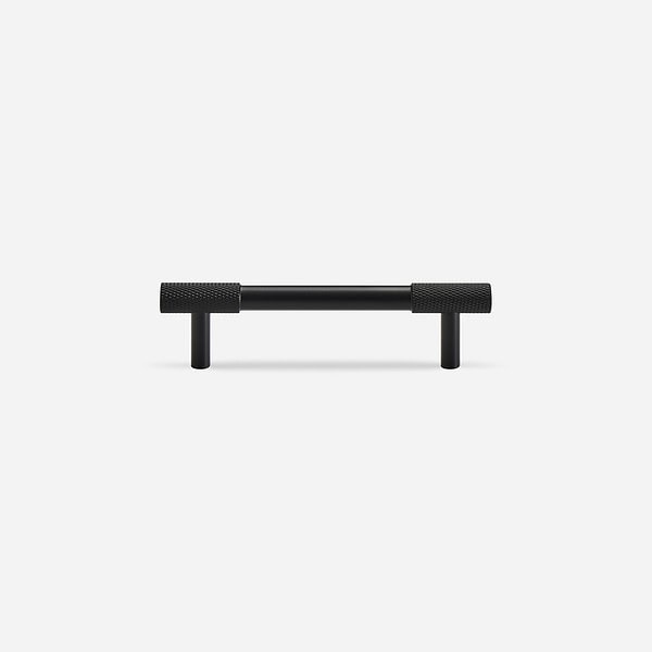 Lija - Matte Black Brass Knurled Handle - Knurled Matte Black