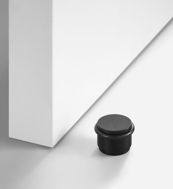 Uji - Matte Black Brass Door Stop - Matte Black Brass Door