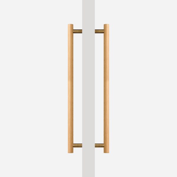 Beech Wood and Matte Brass Door Pull - Architectural Hardware - Beech Wood and Matte Brass Door Pull