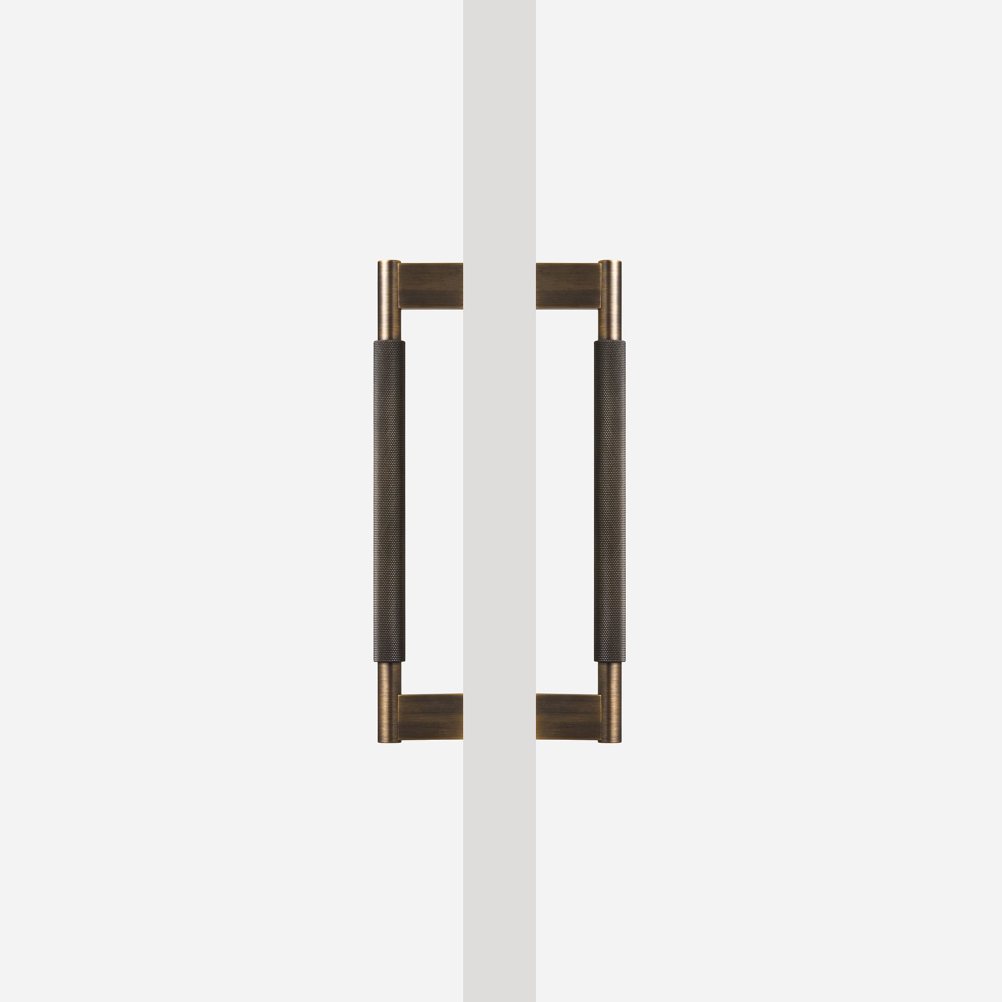 Brushed Brass Knurled Door Pull - 300mm, Single-Sided
