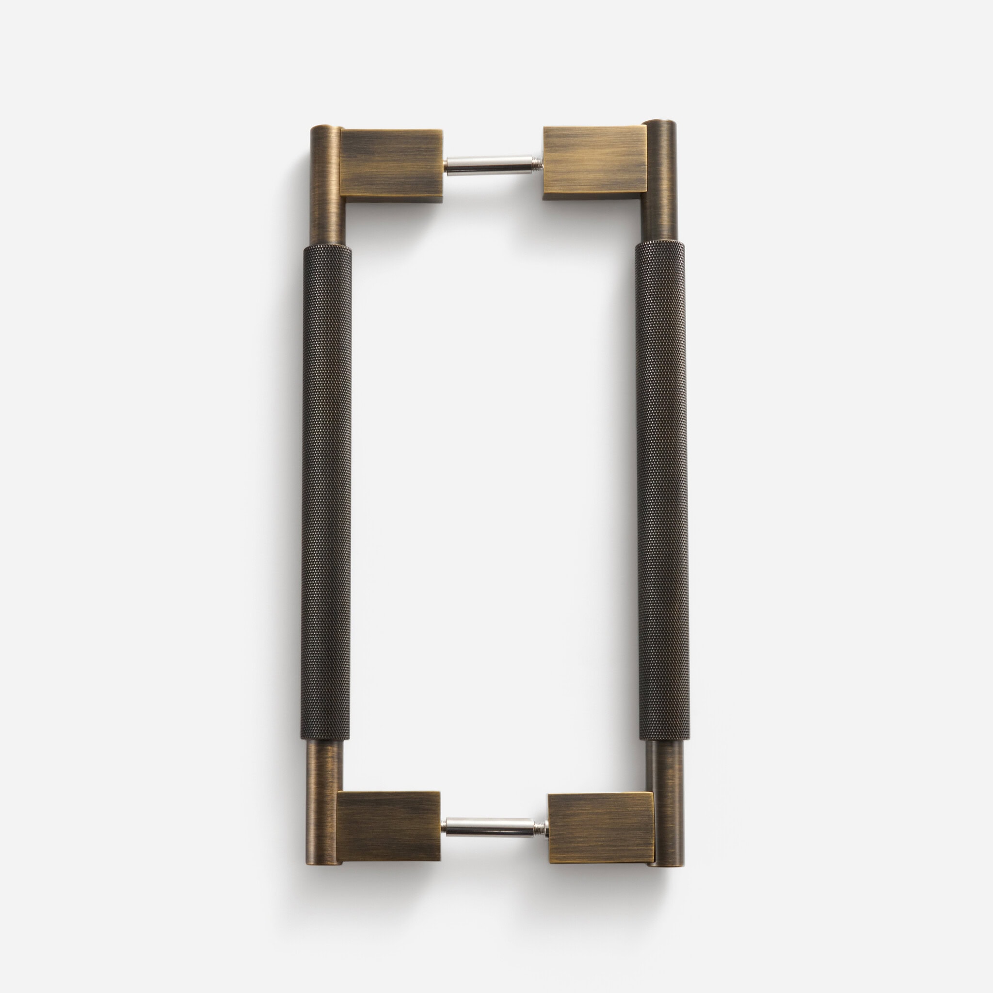 Brushed Brass Knurled Door Pull - 300mm, Single-Sided