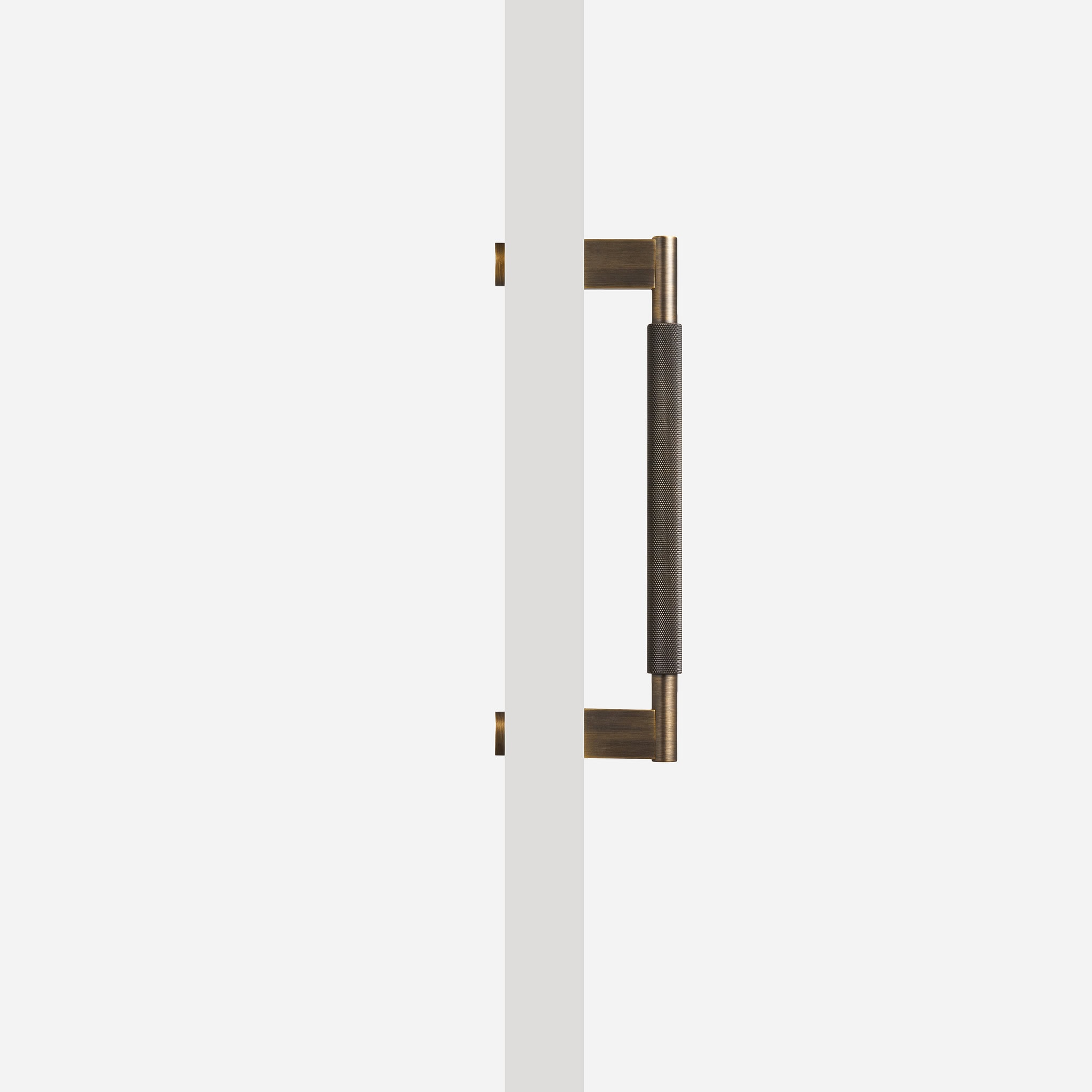 Brushed Brass Knurled Door Pull - 300mm, Single-Sided