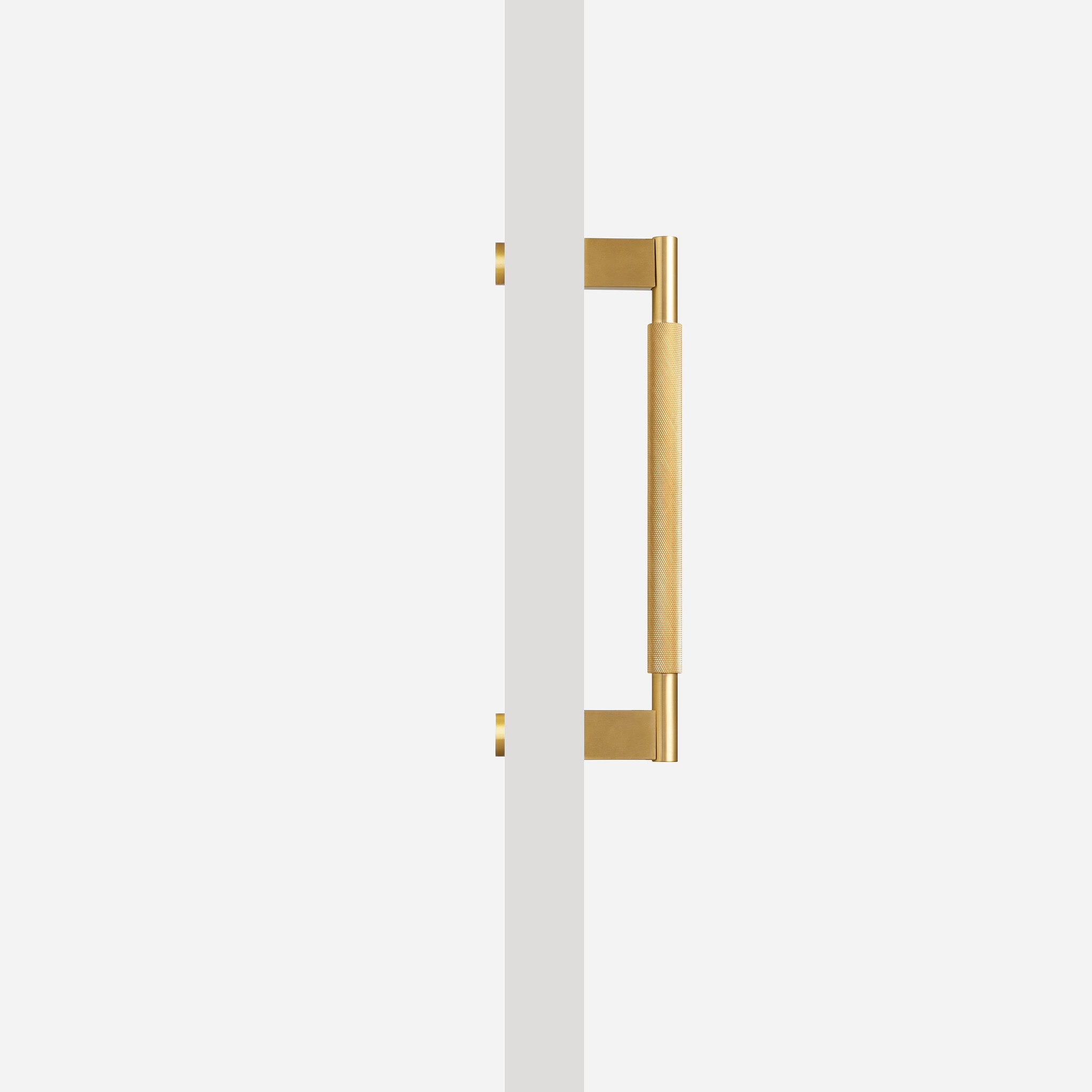 Brushed Brass Knurled Door Pull - 300mm, Single-Sided