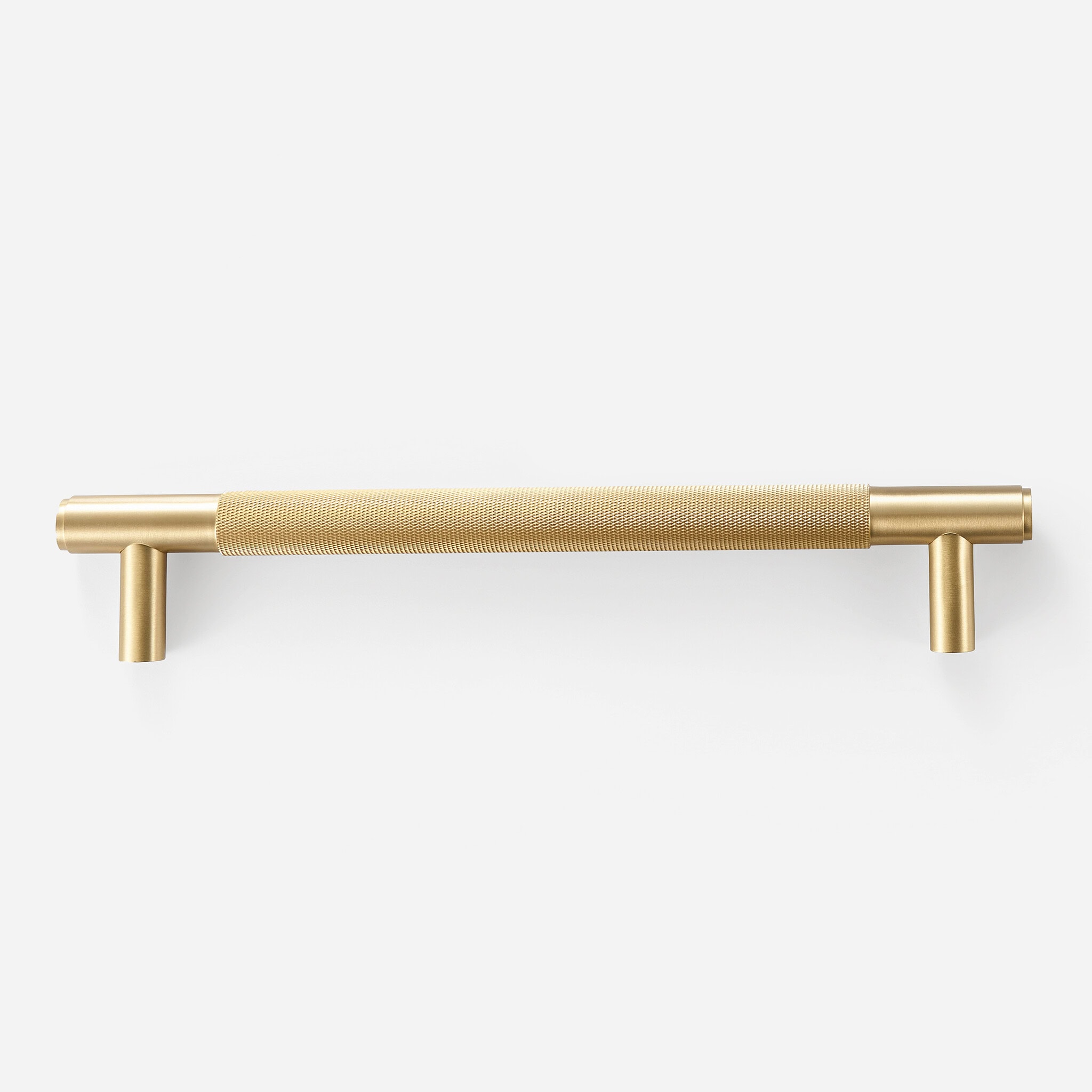 Matte Brass Diamond Knurled Door Pull - 300mm, Single-Sided