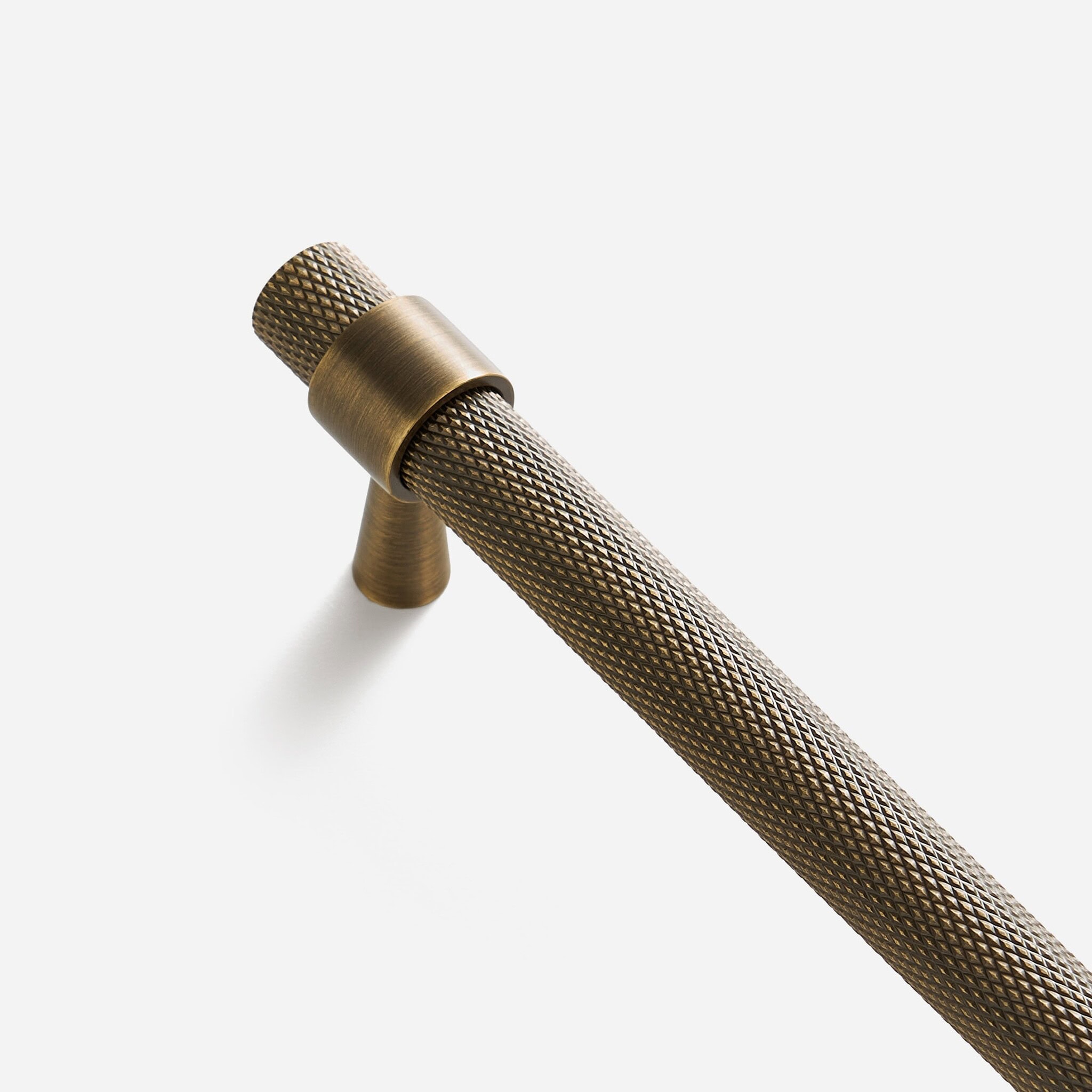Porto - Knurled Antique Bronze Brass Handle - 130mm
