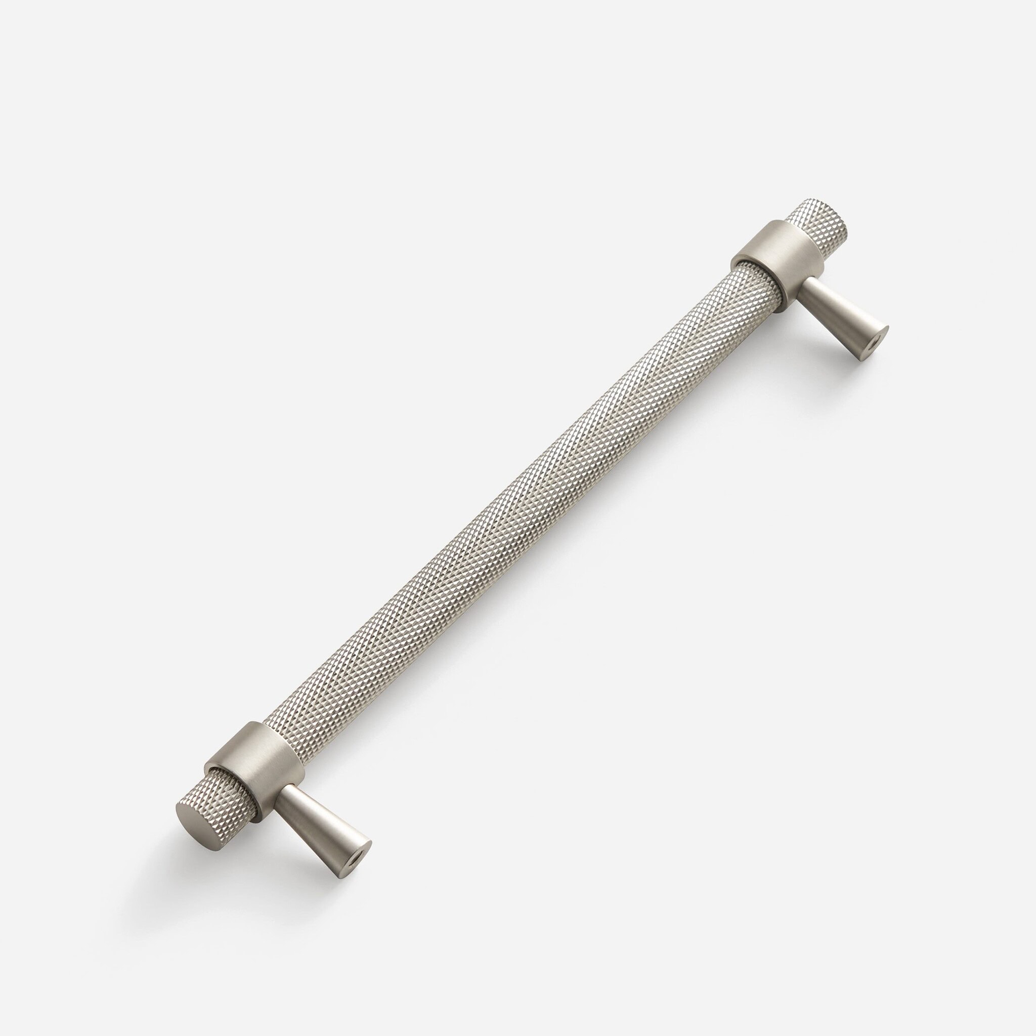 Porto - Knurled Brushed Nickel Brass Handle - 130mm