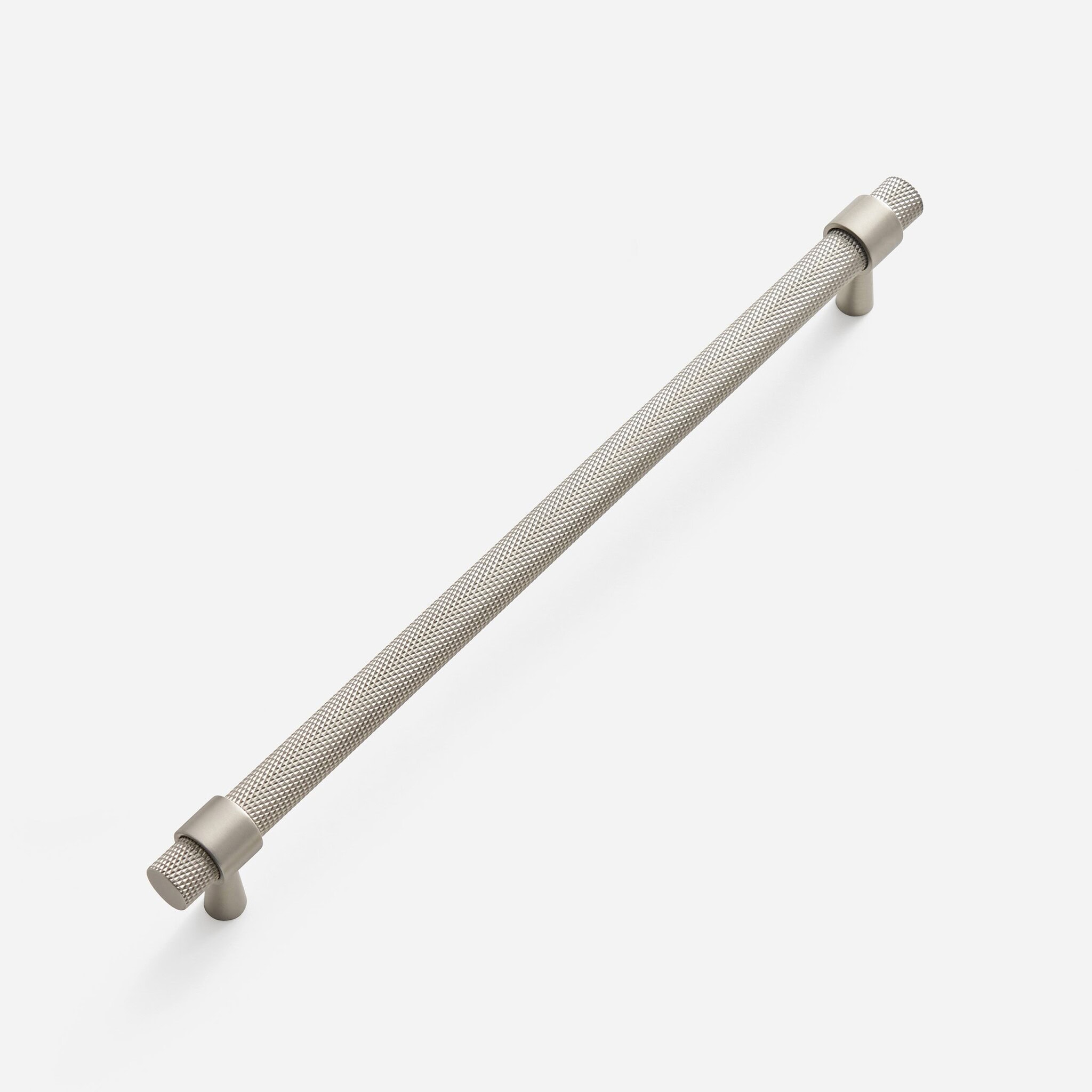 Porto - Knurled Brushed Nickel Brass Handle - 130mm