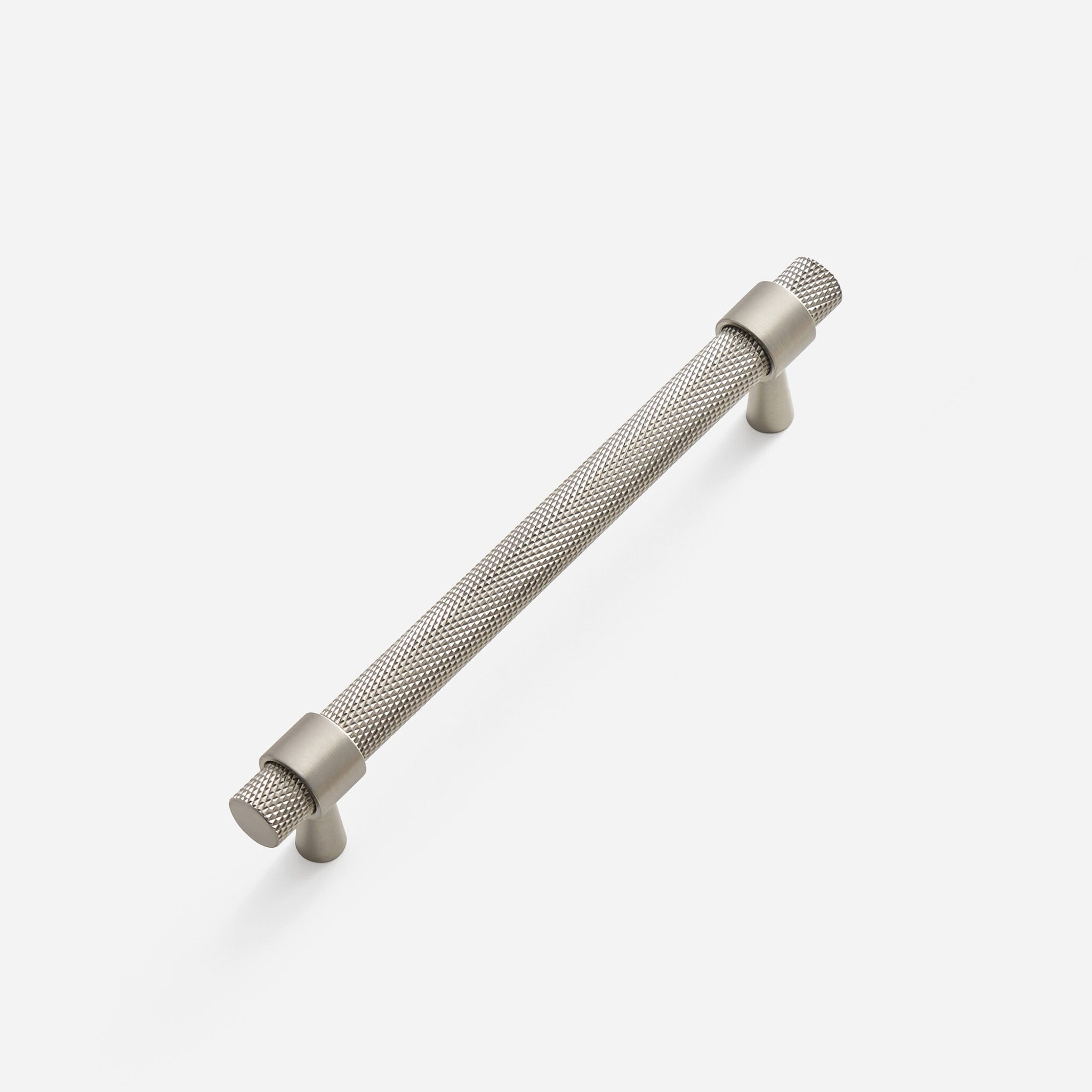 Porto - Knurled Brushed Nickel Brass Handle - 130mm