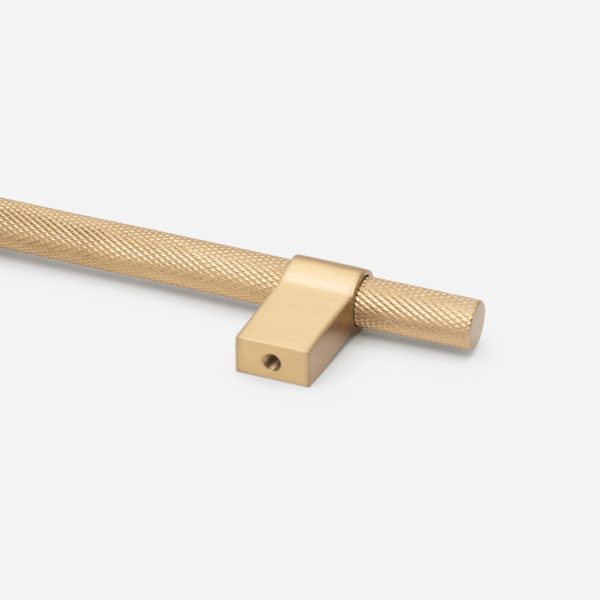 Oslo - Brushed Brass Knurled Handle - brushed brass