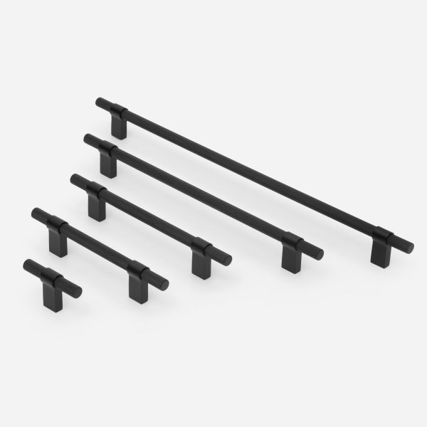 Oslo - Matte Black Brass Knurled Pull - Matte Black