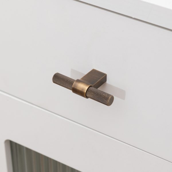 Oslo - Antique Bronze Brass Knurled Pull - Antique Bronze Brass
