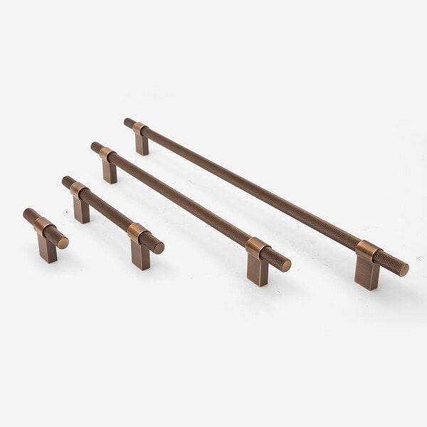 Oslo - Antique Bronze Brass Knurled Pull - Antique Bronze Brass
