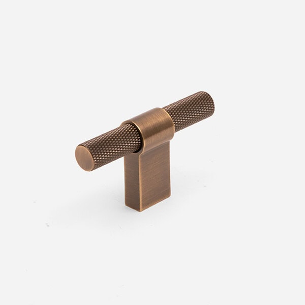 Oslo - Antique Bronze Brass Knurled Pull - Antique Bronze Brass