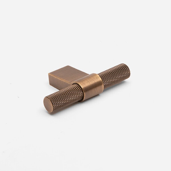 Oslo - Antique Bronze Brass Knurled Pull - Antique Bronze Brass