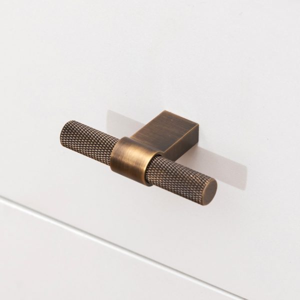 Oslo - Antique Bronze Brass Knurled Pull - Antique Bronze Brass