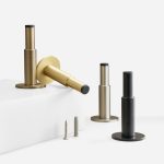 Athens - Brushed Nickel Brass Door Stop - Architectural Hardware - Brushed Nickel Brass Door Stop