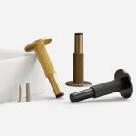 Delphi - Knurled Brushed Nickel Brass Door Stop - Architectural Hardware - Knurled Brushed Nickel Brass Door Stop