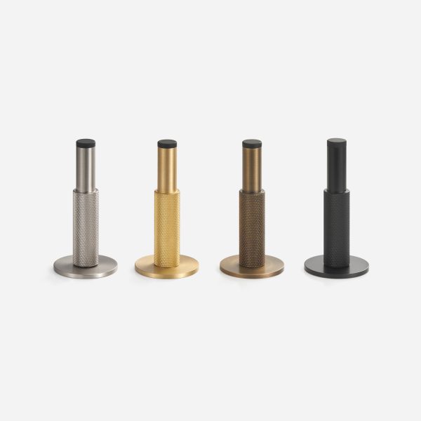Delphi - Knurled Brushed Nickel Brass Door Stop - Architectural Hardware - Knurled Brushed Nickel Brass Door Stop
