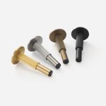 Delphi - Knurled Brushed Nickel Brass Door Stop - Architectural Hardware - Knurled Brushed Nickel Brass Door Stop