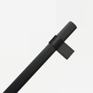 Midas - Matte Black Brass Linear Knurled Handle - Architectural Hardware - Matte Black Brass