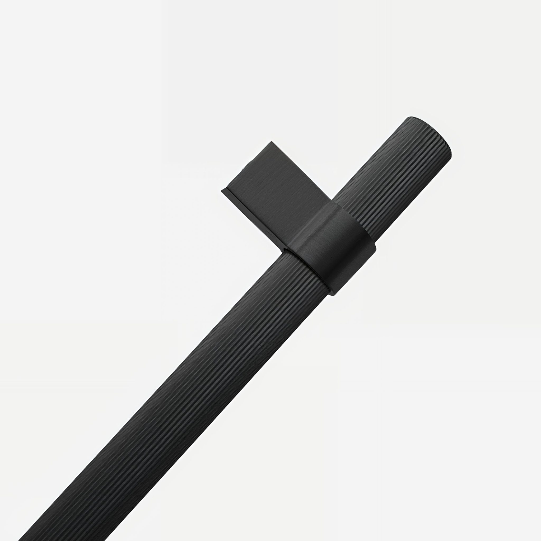 Midas - Matte Black Brass Linear Knurled Handle - Architectural Hardware - Matte Black Brass