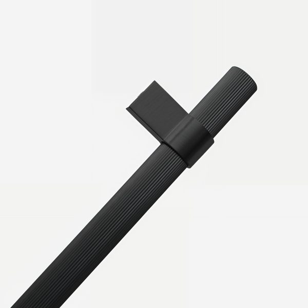 Midas - Matte Black Brass Linear Knurled Handle - Architectural Hardware - Matte Black Brass