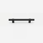 Midas - Matte Black Brass Linear Knurled Handle - Architectural Hardware - Matte Black Brass