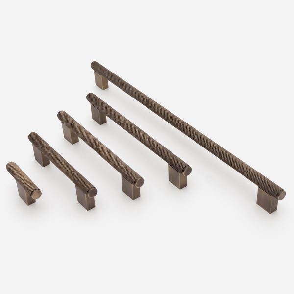 Genoa - Knurled Antique Bronze Brass Handle - Architectural Hardware - Genoa Knurled Antique Bronze Brass Handle